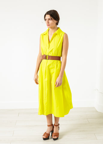 Balloon Cotton Dress in Yellow - michael-dev
