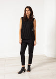 Zip Back Circle Blouse in Black - michael-dev
