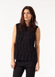 Zip Back Circle Blouse in Black - michael-dev
