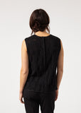 Zip Back Circle Blouse in Black - michael-dev