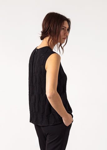 Zip Back Circle Blouse in Black - michael-dev