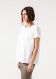 Pleat Back Blouse in White - michael-dev