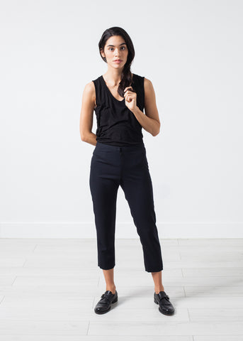 Wool Cropped Pant in Navy - michael-dev