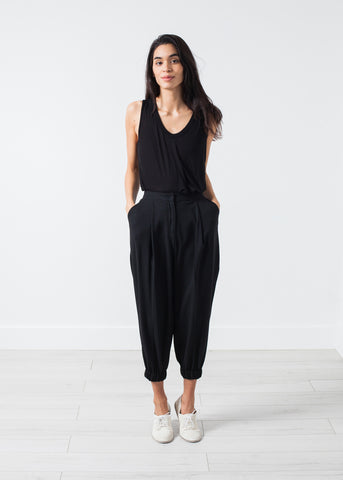 Fancy Wool Pant in Black - michael-dev