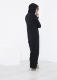 Knit Hooded Jumpsuit in Black - michael-dev