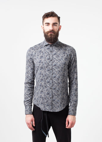 Western Arkansas Button-Up in Grey Floral - michael-dev