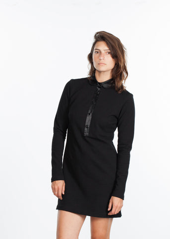 Fleece Jersey Dress in Black - michael-dev