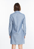 Chambray Shirtdress in Blue - michael-dev