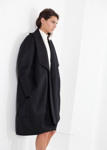 Shahmeena Cocoon Coat in Black - michael-dev