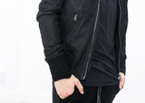 Broken Leather Bomber in Black - michael-dev