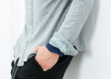 Kasuri Jersey Button-Up in Blue Grey - michael-dev