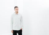 Kasuri Jersey Button-Up in Ivory/Black - michael-dev