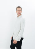 Kasuri Jersey Button-Up in Ivory/Black - michael-dev