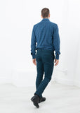 Diamond Weave Trouser in Sky - michael-dev