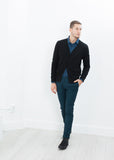 Hidden Placket Cardigan in Black - michael-dev