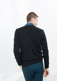 Hidden Placket Cardigan in Black - michael-dev