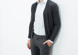 Hidden Placket Cardigan in Charcoal - michael-dev