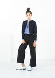 Quilt Pattern Cardigan in Black/Navy - michael-dev