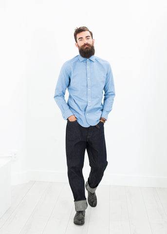 British Officer's Shirt in Sky Blue - michael-dev