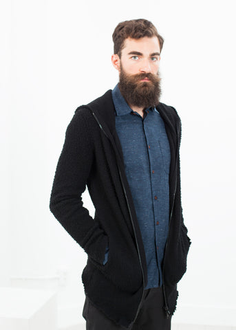 Pill Zip Sweater in Black - michael-dev