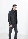 Prince Leather Field Jacket in Meteor - michael-dev