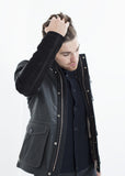 Prince Leather Field Jacket in Meteor - michael-dev