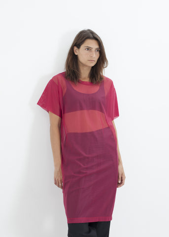 Mesh Over Dress in Pink - michael-dev