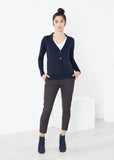 Square Cardigan in Navy - michael-dev
