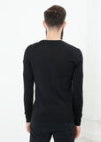 Button Shoulder Pullover in Black - michael-dev