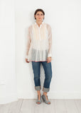 Sheer Rainbow Blouse in White - michael-dev