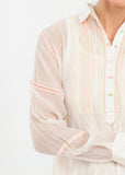 Sheer Rainbow Blouse in White - michael-dev