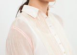 Sheer Rainbow Blouse in White - michael-dev