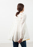 Floral Front Peasant Blouse in White - michael-dev