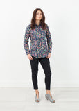 Long Sleeve Blouse in Black/Floral - michael-dev