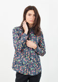 Long Sleeve Blouse in Black/Floral - michael-dev