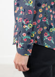 Long Sleeve Blouse in Black/Floral - michael-dev