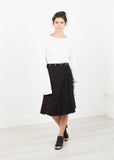 Wrap Snap Skirt in Black - michael-dev