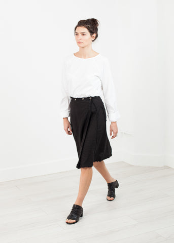 Wrap Snap Skirt in Black - michael-dev