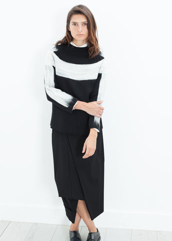 Contrast Felted Sweater in Black - michael-dev