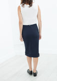 Contrast Zipper Skirt in Navy - michael-dev
