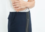 Contrast Zipper Skirt in Navy - michael-dev