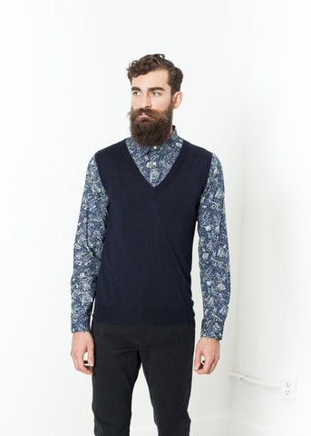 Basic Gilet in Navy - michael-dev