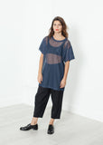 Mesh Over Dress in Navy - michael-dev