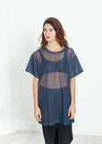 Mesh Over Tee in Navy - michael-dev