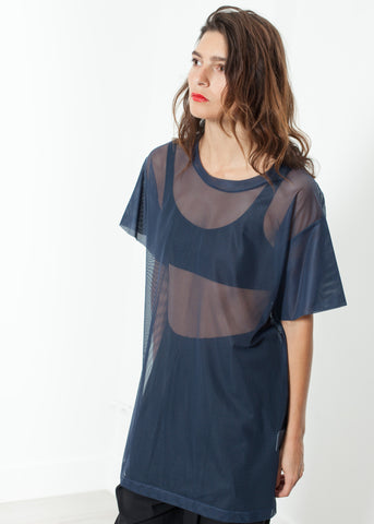 Mesh Over Dress in Navy - michael-dev