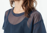 Mesh Over Tee in Navy - michael-dev