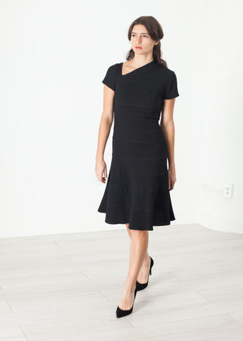 Lined Silhouette Dress in Black - michael-dev