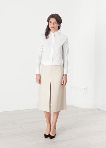 Tulle Pleat Skirt in Cream - michael-dev