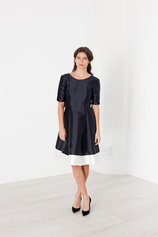 Tie Dress in Navy - michael-dev