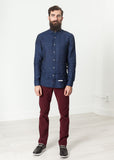 Button Up Shirt in Navy - michael-dev